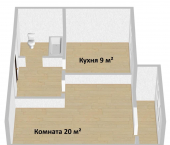 1-комн, 32.3кв м, этаж 5/5 Строителей ул, 6